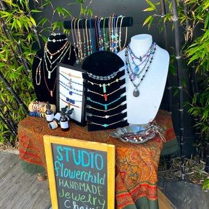 Handmade macrame style jewelry.